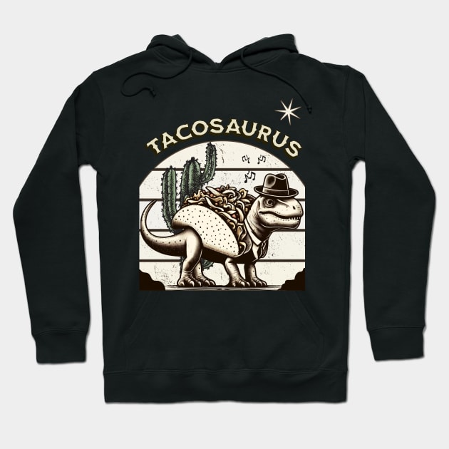 Vintage Tacosaurus Hoodie by mieeewoArt